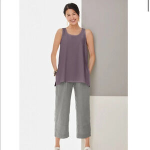 NWT Artful Home Go Lightly Maia A-Line Loose Linen Lavender Tank